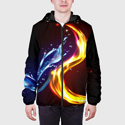 Куртка с капюшоном мужская ОГОНЬ И ВОДА, цвет: 3D-черный — фото 2