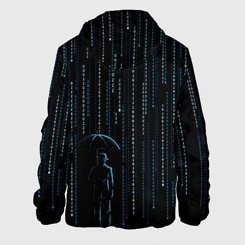 Мужская куртка Двоичный дождь, матрица / 3D-Черный – фото 2