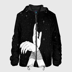 Куртка с капюшоном мужская Эстетика связанных рук, цвет: 3D-черный