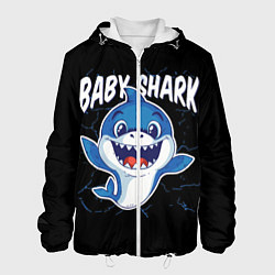 Куртка с капюшоном мужская Baby Shark, цвет: 3D-белый