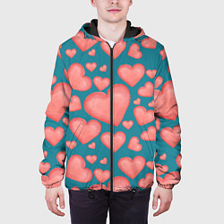 Куртка с капюшоном мужская Любовь, цвет: 3D-черный — фото 2