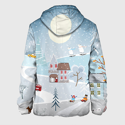 Мужская куртка Зимний дворик / 3D-Черный – фото 2