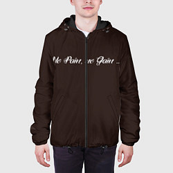 Куртка с капюшоном мужская Нет боли, нет роста, цвет: 3D-черный — фото 2