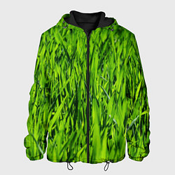 Куртка с капюшоном мужская Трава, цвет: 3D-черный