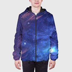Куртка с капюшоном мужская Звёздное небо, цвет: 3D-черный — фото 2