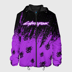 Куртка с капюшоном мужская Cyberpunk neon, цвет: 3D-черный