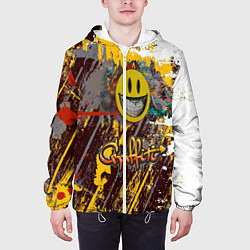 Куртка с капюшоном мужская Граффити смайлик, цвет: 3D-белый — фото 2