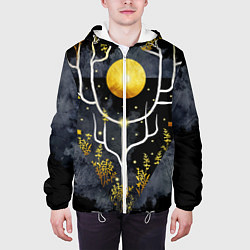 Куртка с капюшоном мужская Графит и золото: дерево жизни, цвет: 3D-белый — фото 2