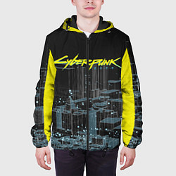 Куртка с капюшоном мужская Город CYBERPUNK 2077, цвет: 3D-черный — фото 2
