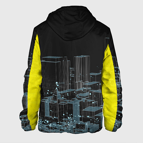 Мужская куртка Город CYBERPUNK 2077 / 3D-Черный – фото 2