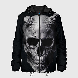 Куртка с капюшоном мужская Skull Oni, цвет: 3D-черный