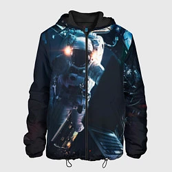 Куртка с капюшоном мужская Космонавт, цвет: 3D-черный