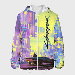 Куртка с капюшоном мужская Cyberpunk 2077, цвет: 3D-белый