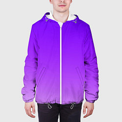 Куртка с капюшоном мужская Фиолетовый космос, цвет: 3D-белый — фото 2