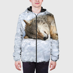 Куртка с капюшоном мужская Спящий Волк, цвет: 3D-черный — фото 2