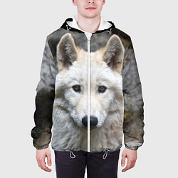 Куртка с капюшоном мужская Волк, цвет: 3D-белый — фото 2
