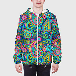 Куртка с капюшоном мужская Славянские Узоры, цвет: 3D-белый — фото 2