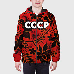 Куртка с капюшоном мужская СССР хохлома, цвет: 3D-черный — фото 2