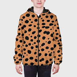 Куртка с капюшоном мужская Леопард, цвет: 3D-черный — фото 2