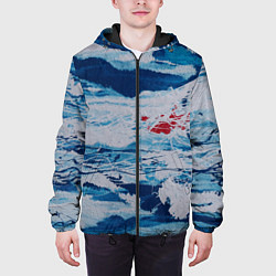 Куртка с капюшоном мужская Холодная абстракция, цвет: 3D-черный — фото 2