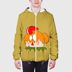 Куртка с капюшоном мужская Встреча с пчелкой, цвет: 3D-белый — фото 2