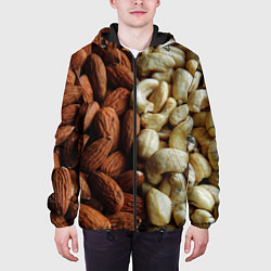 Куртка с капюшоном мужская Ореховый микс, цвет: 3D-черный — фото 2