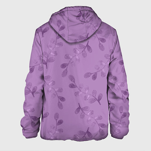 Мужская куртка Листья на фиолетовом фоне / 3D-Черный – фото 2