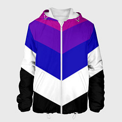 Куртка с капюшоном мужская Полосы, цвет: 3D-белый