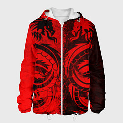 Куртка с капюшоном мужская BLACK RED DRAGONS TATOO, цвет: 3D-белый