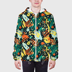 Куртка с капюшоном мужская Рисунок абстракция, цвет: 3D-белый — фото 2