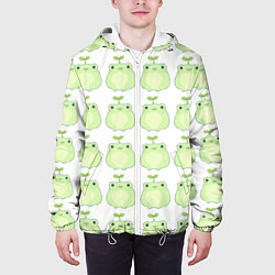 Куртка с капюшоном мужская Лягушки-росточки, цвет: 3D-белый — фото 2