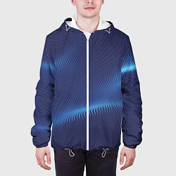 Куртка с капюшоном мужская 3D волна, цвет: 3D-белый — фото 2