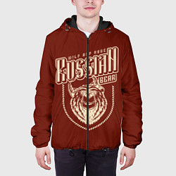 Куртка с капюшоном мужская Русский медведь в шапке, цвет: 3D-черный — фото 2