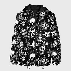 Куртка с капюшоном мужская Панк, цвет: 3D-черный