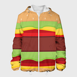 Куртка с капюшоном мужская Бургер, цвет: 3D-белый