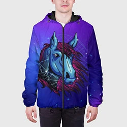 Куртка с капюшоном мужская Retrowave Neon Horse, цвет: 3D-черный — фото 2