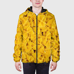 Куртка с капюшоном мужская Макароны бабочки, цвет: 3D-черный — фото 2
