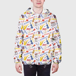 Куртка с капюшоном мужская Музыка, цвет: 3D-белый — фото 2