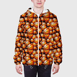Куртка с капюшоном мужская Баскетбольные Мячи, цвет: 3D-белый — фото 2