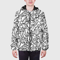 Куртка с капюшоном мужская Масса людей, цвет: 3D-черный — фото 2