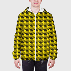Куртка с капюшоном мужская 3D kube узор, цвет: 3D-белый — фото 2