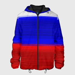 Куртка с капюшоном мужская Флаг России, цвет: 3D-черный