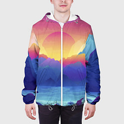 Куртка с капюшоном мужская Красочные Горы, цвет: 3D-белый — фото 2