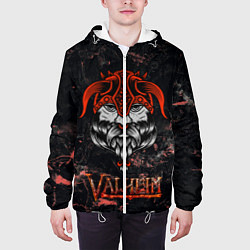 Куртка с капюшоном мужская Valheim лицо викинга, цвет: 3D-белый — фото 2