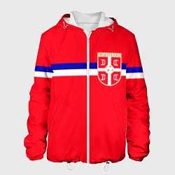 Куртка с капюшоном мужская Сборная Сербии, цвет: 3D-белый