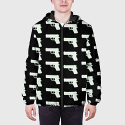 Куртка с капюшоном мужская Пистолеты, цвет: 3D-черный — фото 2