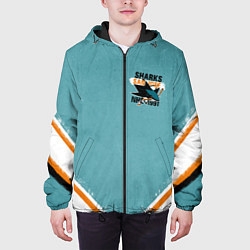 Куртка с капюшоном мужская Sharks NHL, цвет: 3D-черный — фото 2
