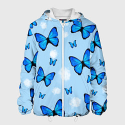 Куртка с капюшоном мужская Бабочки Моргенштерна, цвет: 3D-белый