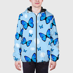Куртка с капюшоном мужская Бабочки Моргенштерна, цвет: 3D-черный — фото 2