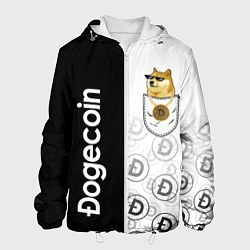 Куртка с капюшоном мужская DOGECOIN DOGE КАРМАН, цвет: 3D-белый